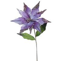 Vickerman 26" Artificial Purple Velvet Poinsettia Flower (3 pack)