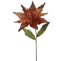 Vickerman 26" Artificial Copper Velvet Poinsettia Flower (3 pack)