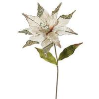 Vickerman 26" Artificial Champagne Velvet Poinsettia Flower (3 pack)