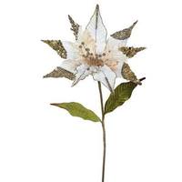 Vickerman 26" Artificial Rose Gold Velvet Poinsettia Flower (3 pack)