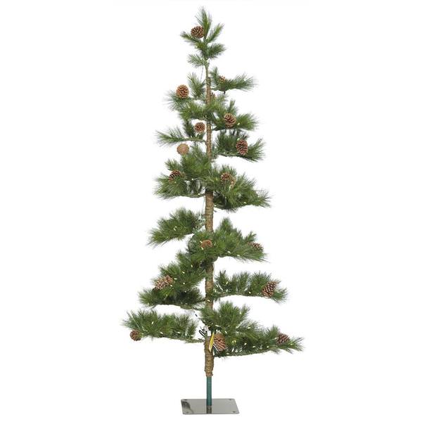 9' x 50" Artificial Mountain Pine Tree with 300 Warm White LED Lights
