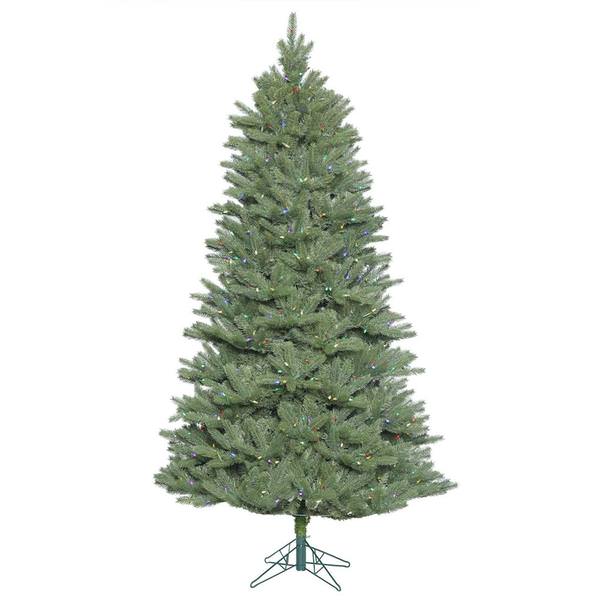 10' x 68" Artificial Slim Colorado Blue Spruce with 1,450 Multi Color LED Lights