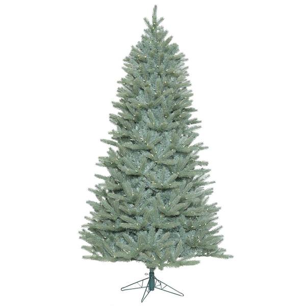 4.5' x 34" Artificial Slim Colorado Blue Spruce Tree with 300 Warm White LED Lights