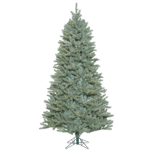 14' x 92" Artificial Colorado Blue Spruce Slim Tree with 2,700 Clear Lights