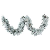 Vickerman 9' Artificial Flocked Ashton Garland 50 Clear Lights