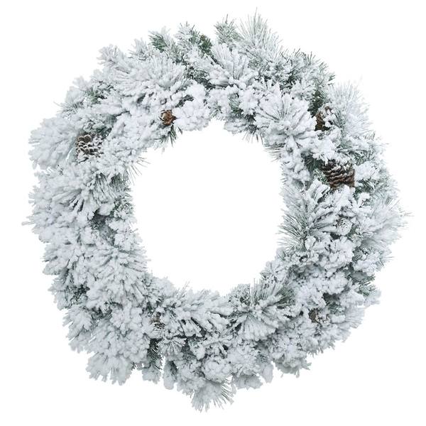 30" Artificial Flocked Ashton Wreath