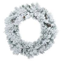 Vickerman 30" Artificial Flocked Ashton Wreath