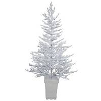 Vickerman 5' x 42" Artificial Potted Flocked Winter Twig Tree
