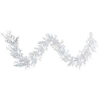 Vickerman 9' Artificial Flocked Winter Twig Garland with 50 Warm White LED Lights