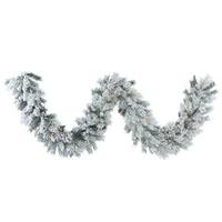 Vickerman 9' Artificial Flocked Castle Pine Garland with 50 Clear Lights