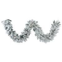 Vickerman 9' Artificial Flocked Castle Pine Garland with 50 Warm White LED Lights