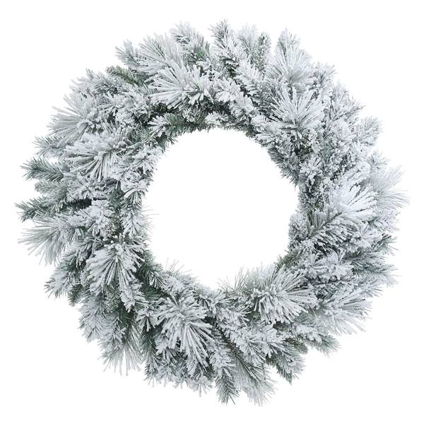 30" Artificial Flocked Castle Pine Wreath