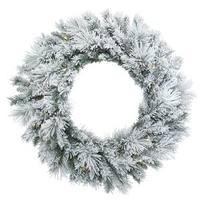 Vickerman 30" Artificial Flocked Castle Wreath 50 Warm White LED Lights