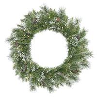 Vickerman 30" Artificial Snow Tipped Pine Wreath 50 Warm White LED Lights
