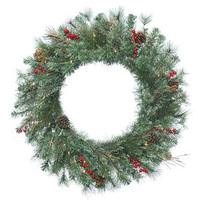 Vickerman 30" Artificial Bristol Pine Wreath 50 Clear Lights