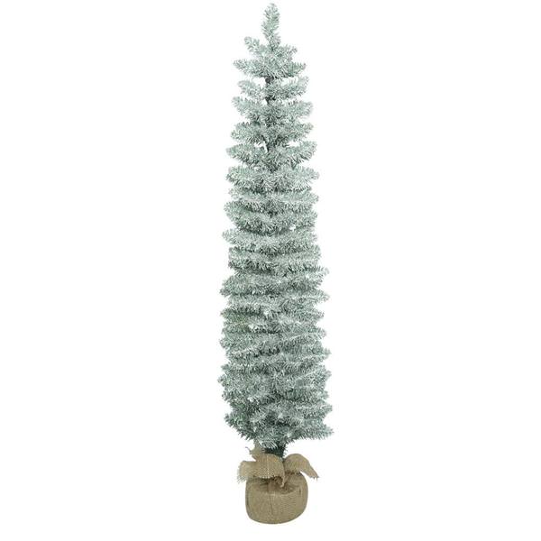 4' x 11" Artificial Frosted Pole Pine Tree