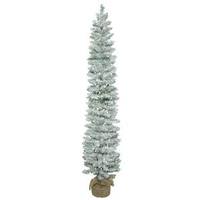 Vickerman 5' x 11" Artificial Frosted Pole Pine Tree with 150 Clear Lights