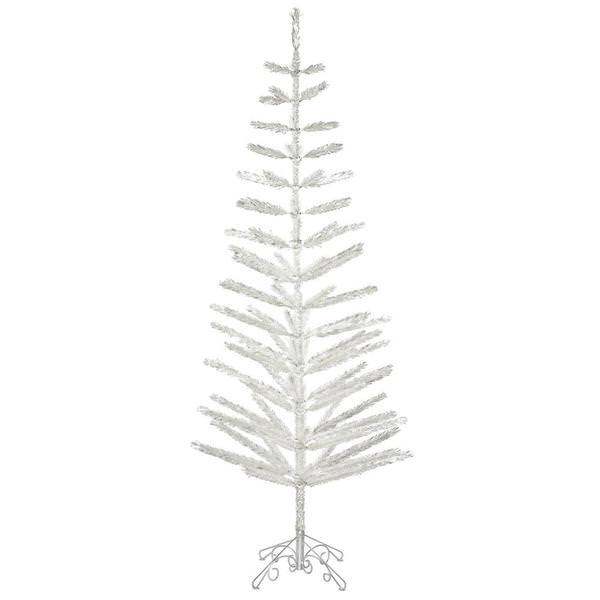 7' x 30" Silver Feather Tree