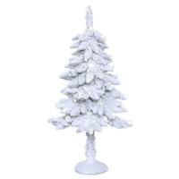 Vickerman 3' x 20" Artificial Snowy Alpine 50 Warm White LED Lights