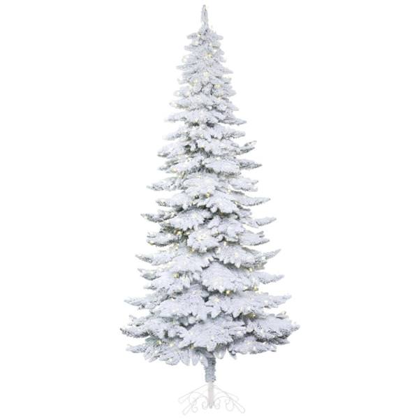 9' x 46" Artificial Snowy Alpine 600 Warm White LED Lights