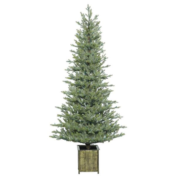 7' x 38" Artificial Potted Newfield Fir Tree