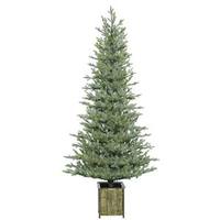 Vickerman 7' x 38" Artificial Potted Newfield Fir Tree