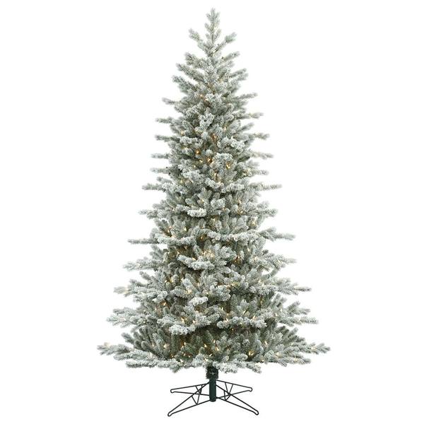 3.5' x 27" Artificial Frosted Eastern Frasier Fir Tree with 100 Clear Lights
