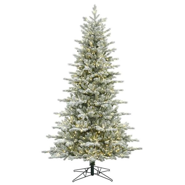 3.5' x 27" Artificial Frosted Eastern Frasier Fir Tree with 100 Warm White LED Lights