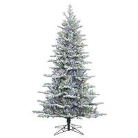 Vickerman 3.5' x 27" Artificial Frosted Eastern Frasier Fir Tree with 100 Multi Color LED Lights