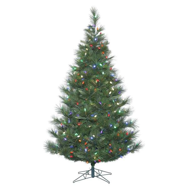 12' x 80" Artificial Norway Pine Tree with 1,250 Multi Color LED C7 Lights