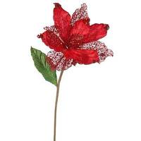 Vickerman 22" Artificial Red Magnolia with 8" Flower Head