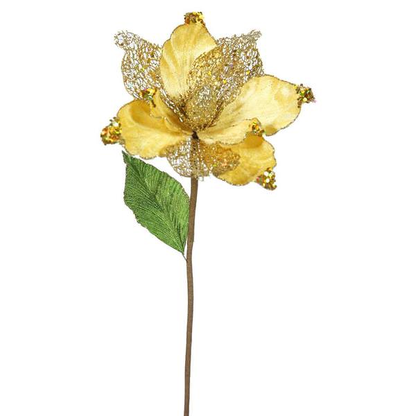 22" Artificial Gold Magnolia with 8" Flower Head