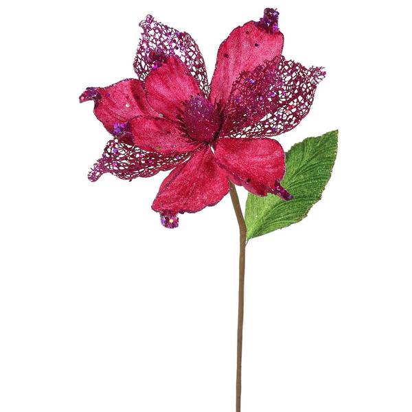22" Artificial Cerise Magnolia with 8" Flower Head