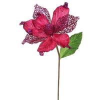 Vickerman 22" Artificial Cerise Magnolia with 8" Flower Head
