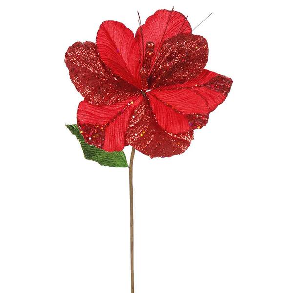 22" Artificial Red Amaryllis with 10" Flower Head