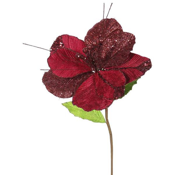 22" Artificial Burgundy Amaryllis with 10" Flower Head