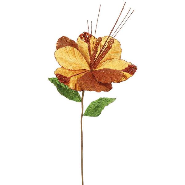 22" Artificial Copper Amaryllis with 10" Flower Head