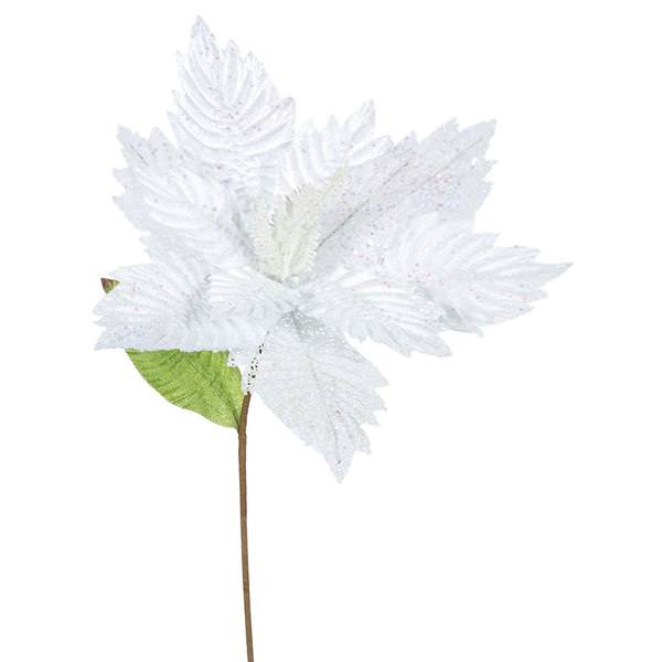 22" Artificial White Poinsettia with 15" Flower Head