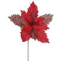 Vickerman 22" Artificial Red Poinsettia with 15" Flower Head