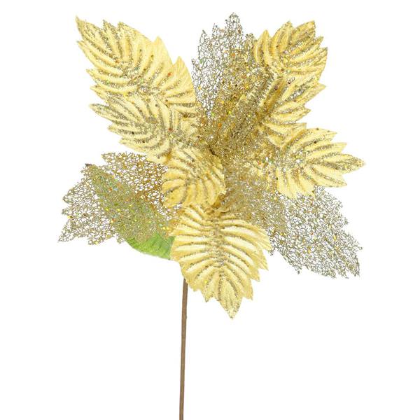 22" Artificial Gold Poinsettia with 15" Flower Head