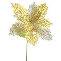 Vickerman 22" Artificial Gold Poinsettia with 15" Flower Head