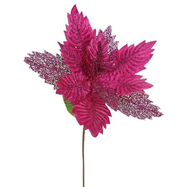 22" Artificial Cerise Poinsettia with 15" Flower Head