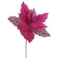 Vickerman 22" Artificial Cerise Poinsettia with 15" Flower Head