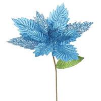Vickerman 22" Artificial Turquoise Poinsettia with 15" Flower Head
