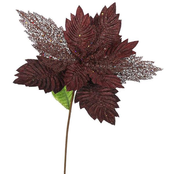 22" Artificial Chocolate Poinsettia with 15" Flower Head