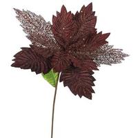 Vickerman 22" Artificial Chocolate Poinsettia with 15" Flower Head
