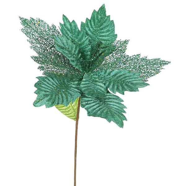 22" Artificial Emerald Poinsettia with 15" Flower Head