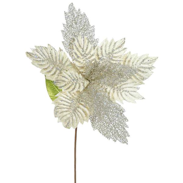 22" Artificial Champagne Poinsettia with 15" Flower Head