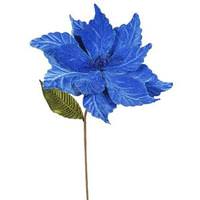Vickerman 22" Artificial Blue Poinsettia with 12" Flower Head