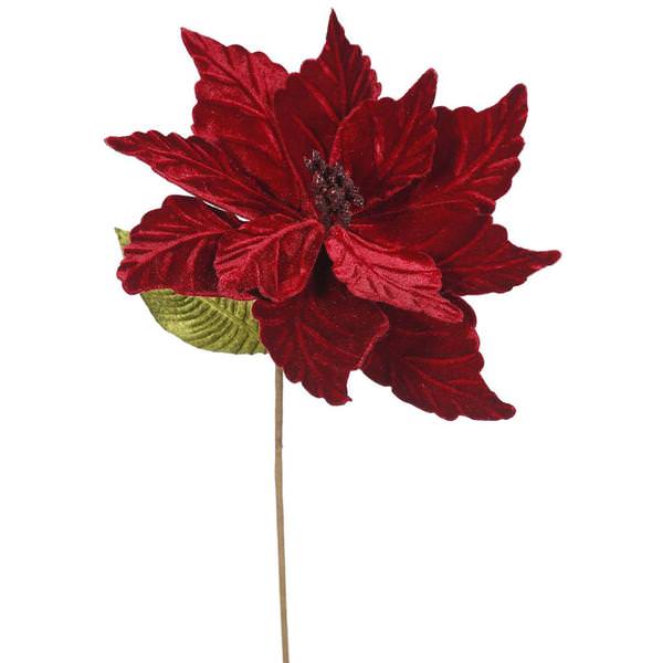 22" Artificial Burgundy Poinsettia with 12" Flower Head